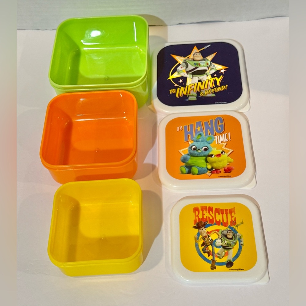 Disney Pixar Toy Story Nesting Snack Containers with Lids EUC